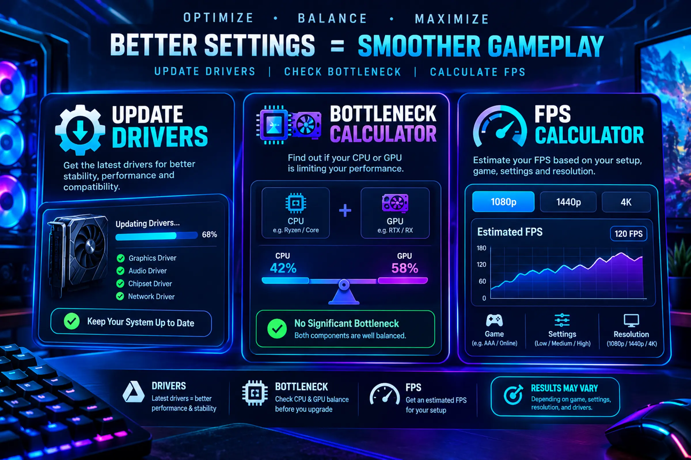 How To Improve PC Gaming Performance With Driver Updates A Bottleneck Calculator And An FPS Calculator